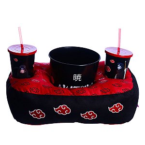 Kit Naruto Nuvens Akatsuki Almofada Suede + Balde Pipoca + 2 Copos Oficial VIZ