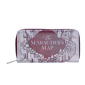 Carteira Harry Potter Mapa Do Maroto 19x10Cm De Zíper Oficial W.B.