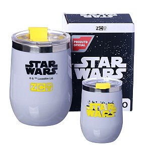Copo Star Wars Semi-térmico 400ML Com Tampa Para Viagem Oficial LucasFilm