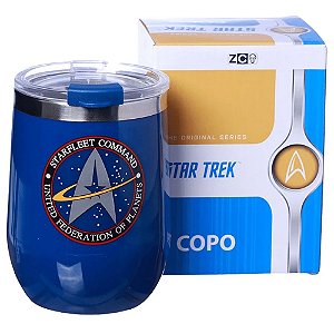 Copo Star Trek Semi-térmico 400ML Azul Com Tampa Oficial