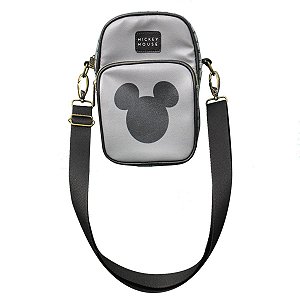 Bolsa de Ombro Mickey Mouse Shoulder Bag Cinza Oficial Disney