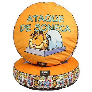 Garfield Cama Almofadão PET Redonda Cachorro E Gato Oficial Nickelodeon