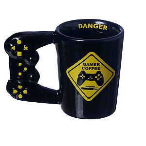 Caneca 3D Gamer Coffee Loading Café Formato De Controle Porcelana 400ML