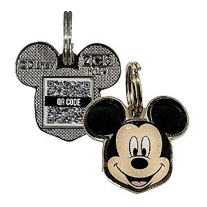 Mickey Mouse PetCode Pingente De Identificação De Metal Para Coleira Com QR Code Oficial Disney