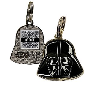 Darth Vader PetCode Pingente De Identificação De Metal Para Coleira C/ QR Code Oficial Star Wars