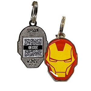 Homem De Ferro PetCode Pingente De Identificação De Metal Para Coleira C/ QR Code Oficial Marvel