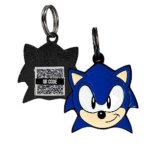 Sonic Speed PetCode Pingente De Identificação De Metal Para Coleira C/ QR Code Oficial SEGA