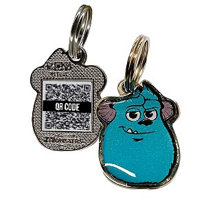 Sulley PetCode Pingente De Identificação De Metal Para Coleira C/ QR Code Oficial Disney Pixar