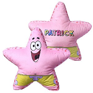 Almofada Patrick 3D Formato Estrela Aveludada Oficial Bob Esponja Nickelodeon