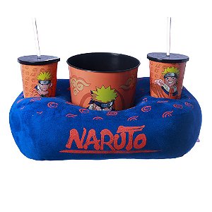 Kit Naruto Almofada Suede + Balde Pipoca + 2 Copos Oficial VIZ