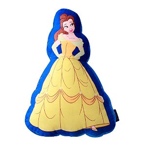 Almofada 3D Princesa Bela Aveludada 41x28cm Oficial Disney A Bela E A Fera