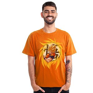 Camiseta Goku Super Saiajin Laranja Unissex Adulto 100% Algodão Oficial Dragon Ball Toei