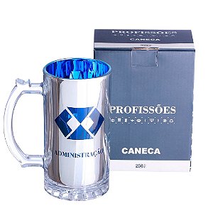 Caneca Profissões Administração De Chopp De Vidro Eletrostática 450ml