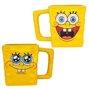 Caneca Formato Bob Esponja 3D 450ml Oficial Nickelodeon