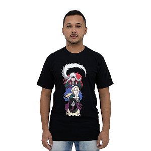 Camiseta 3 Sennins Naruto Preta Unissex Adulto 100% Algodão Oficial Viz