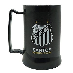 Caneca Santos S.F.C. No Santos Morrer Gel Congelante 400 ML Preta Oficial