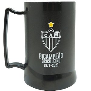 Caneca Atlético Mineiro Bicampeão Brasileiro Gel Congelante 400 ML Oficial Escudo