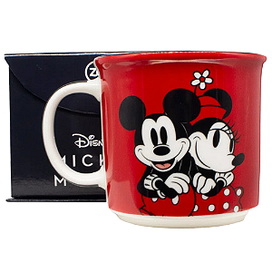 Caneca Mickey E Minnie Mouse Cerâmica + Caixa Oficial Disney