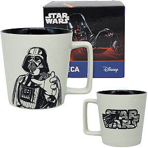 Caneca Darth Vader Cerâmica Branca 400ml Oficial Star Wars