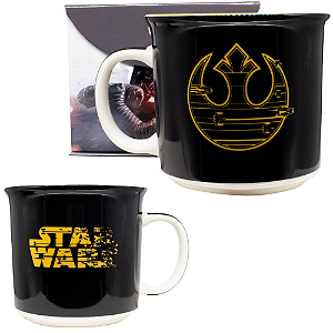 Caneca Aliança Rebelde Cerâmica + Caixa Presente Oficial Star Wars