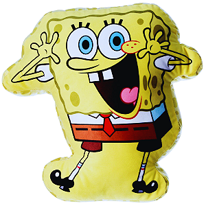 Almofada Bob Esponja SpongeBob 3D Aveludada Oficial Nickelodeon