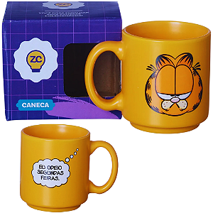 Mini Caneca Garfield Eu Odeio Empilhável Cerâmica 100ML Oficial Nickelodeon