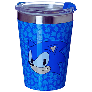 Copo Sonic The Hedgehog Térmico Quente Gelado 300ml Com Tampa Oficial Sega