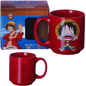 Mini Caneca Monkey D. Luffy Café Expresso Empilhável Cerâmica 100ML Oficial One Piece