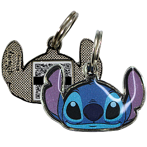 Stitch PetCode Pingente De Identificação De Metal Para Coleira Com QR Code Oficial Disney