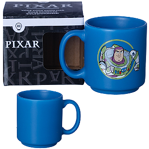 Mini Caneca Buzz Lightyear Azul Café Expresso Empilhável Cerâmica 100ML Oficial Toy Story Disney Pixar
