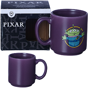Mini Caneca Remix Et Etezinho Roxa Café Expresso Empilhável Cerâmica 100ML Oficial Toy Story Disney Pixar