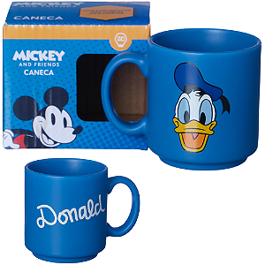 Mini Caneca Pato Donald Azul Café Expresso Empilhável Cerâmica 100ML Oficial Disney
