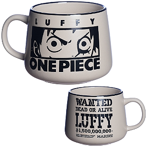 Caneca Monkey D. Luffy Cerâmica Fosca Com Estampa Baixo Relevo 500ML Oficial One Piece Toei