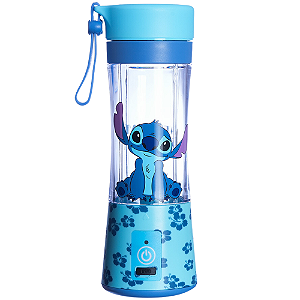 Copo Mixer Liquidificador Stitch Sem Fio 6 laminas Com Filtro 300ml Potente BPA FREE Oficial Disney