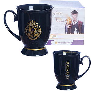 Caneca Hogwarts Clássica Cerâmica 300ml + Caixa Presente Oficial Harry Potter