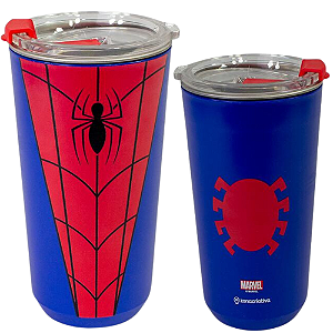 Copo Homem-Aranha Spider-Man Térmico Quente Gelado 500ml Com Tampa Oficial Marvel