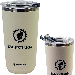Copo Engenharia Profissão Engenheiro Engenheira Térmico Quente Gelado 500ml Com Tampa