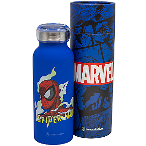 Garrafa Homem-Aranha Spider-Man Térmica 6 Horas Quente Gelada 500m + Embalagem Presente Oficial Marvel