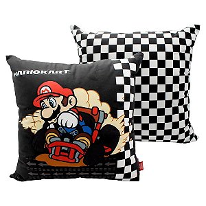 Almofada Super Mario Kart Aveludada 40x40CM Oficial Nintendo