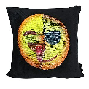 Almofada Emoji De Boa Com Lantejoulas 40x40CM