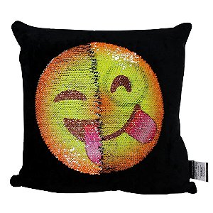 Almofada Emoji Yummy Com Lantejoulas 40x40CM
