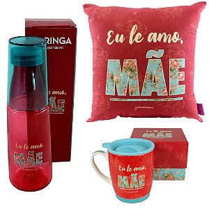 KIT Mãe Eu Te Amo: Caneca + Almofada + Moringa