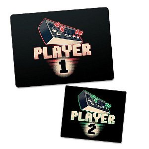 Kit Mousepad Player 1 E Player 2 18x22cm Mouse Pad Gamer