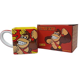 Caneca Donkey Kong Cubo 3D Cerâmica 300ml Oficial Nintendo