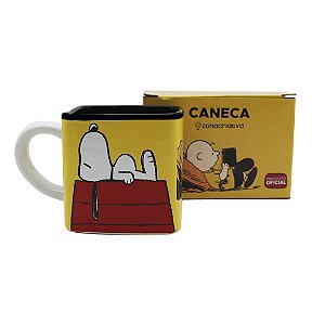 Caneca Cubo Snoopy Cerâmica Especial 300ml Oficial Peanuts