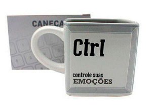 Caneca Cubo 3D Ctrl + Alt + Del Cerâmica Especial 300 ML