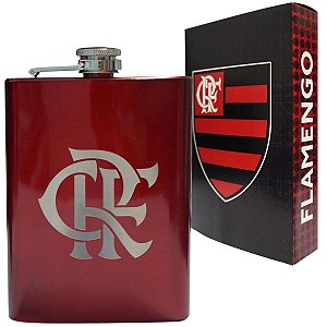 Cantil Flamengo P Destilados Aço Inox Vermelho 220ml Oficial