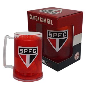 Caneca São Paulo Gel Vermelho Congelante 400 ML Oficial SPFC