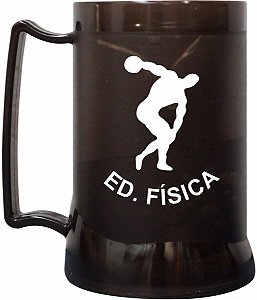 Caneca Educação Física Gel Congelante Preta 400 ML Brasão