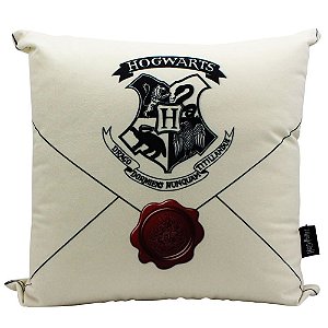 Almofada Harry Potter Carta Hogwarts Aveludada 40x40 Oficial
